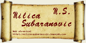 Milica Šubaranović vizit kartica